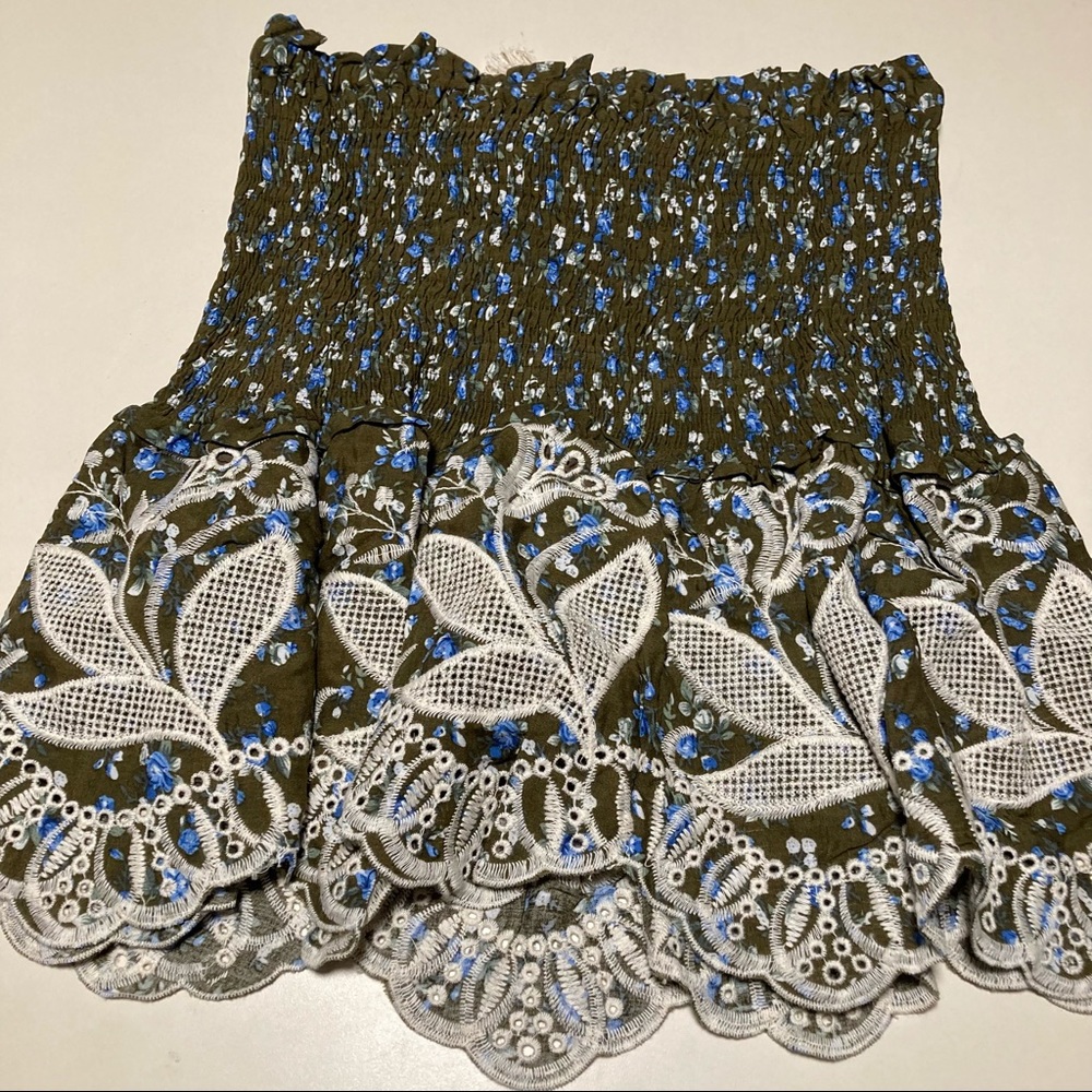English Factory Smocked Cottagecore Shirt Top M New Ruching Skirt - Picture 3 of 10